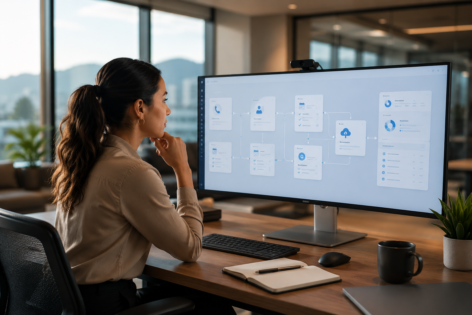 Vispee workflow and dashboard visual used to explain operational improvement